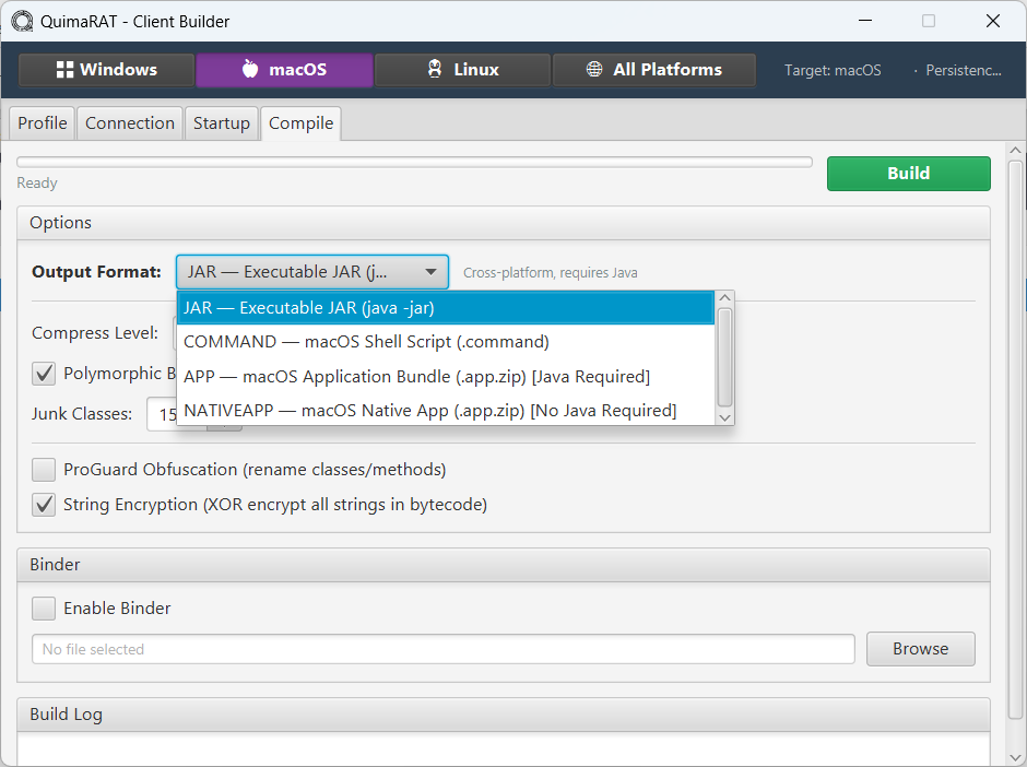 macOS Output Formats