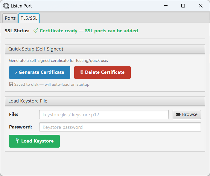 Listen Port — TLS/SSL